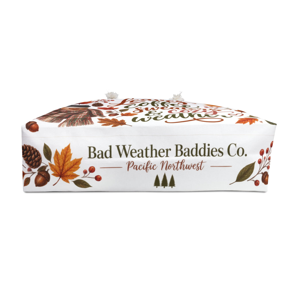 Fall Weekender Bag Leaves Coffee Sweaters & Cozy Weather Travel Tote  Autumn Overnight Bag | PNW Fall Gift