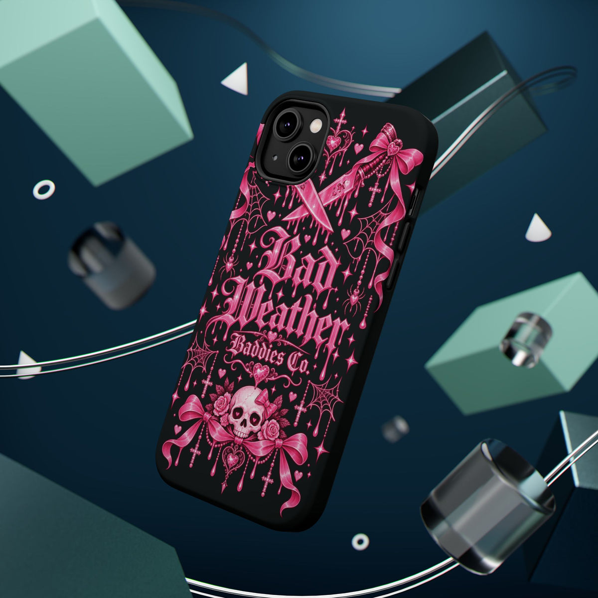 Pink Gothic Magnetic Phone Case With Impact Resistant Protection