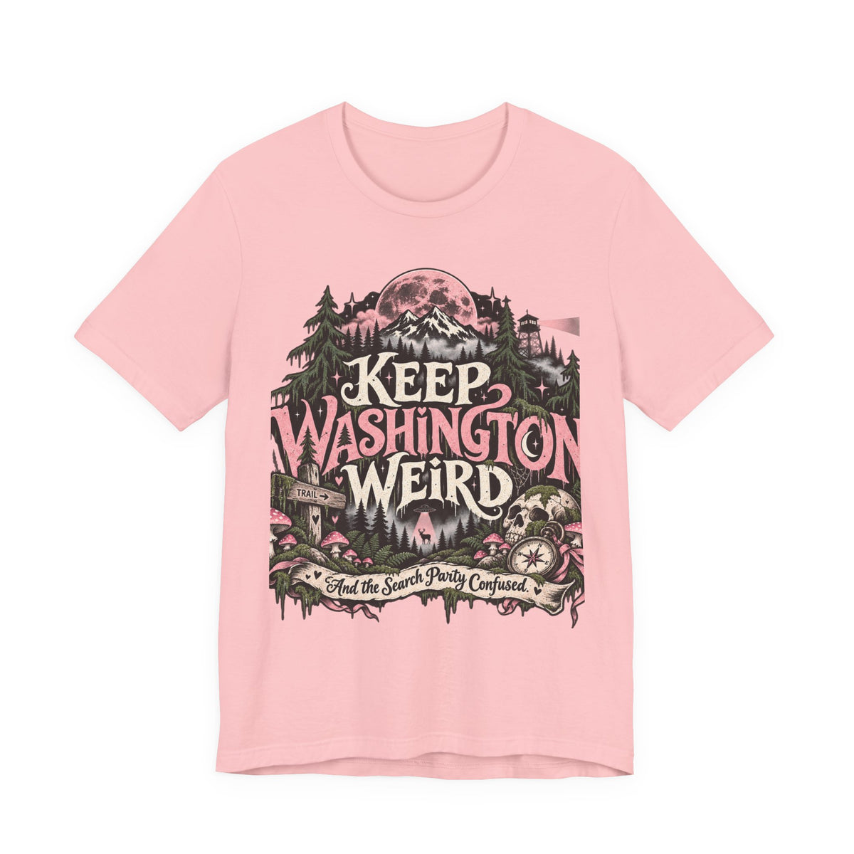 Keep Washington Weird Tee for PNW Cryptid Believers and Forest Wanderers