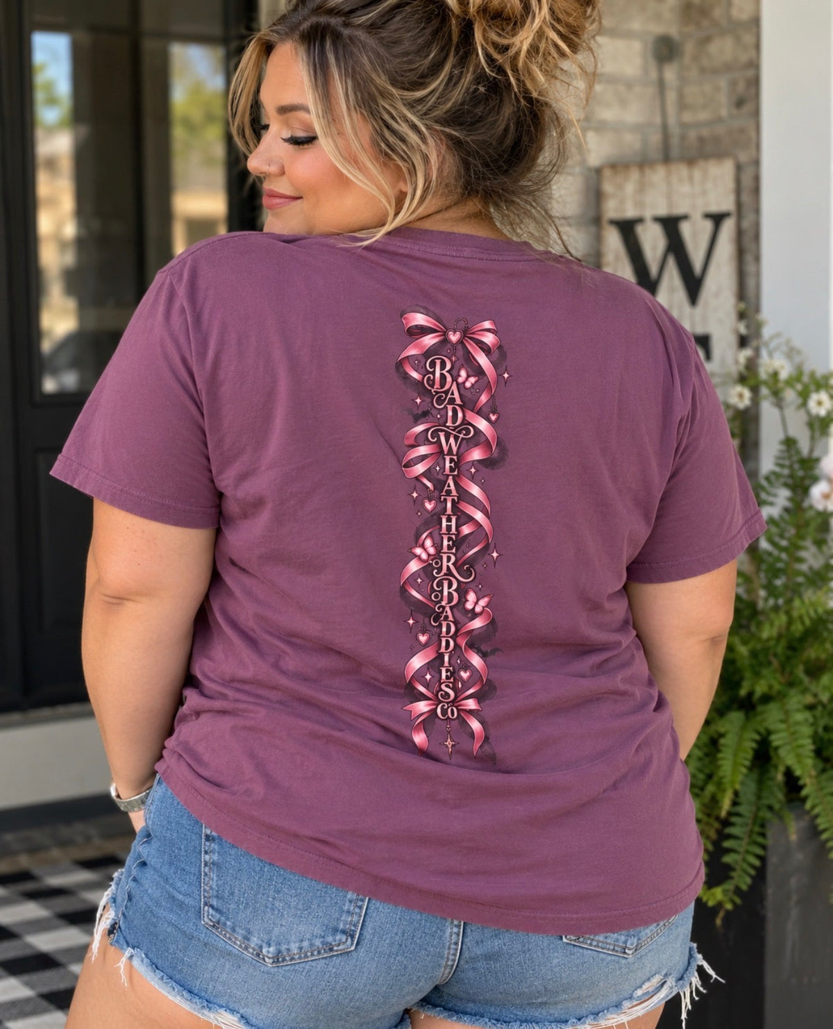 The Economy Is Hard coquette tee front and back lifestyle mockup 2